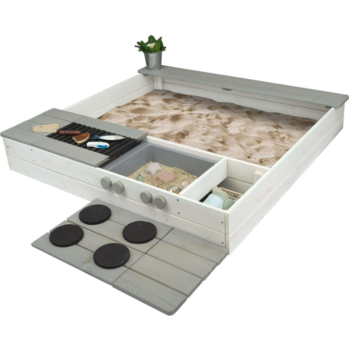 Sandkasten mit Herdplatten weiss grau von Meppi