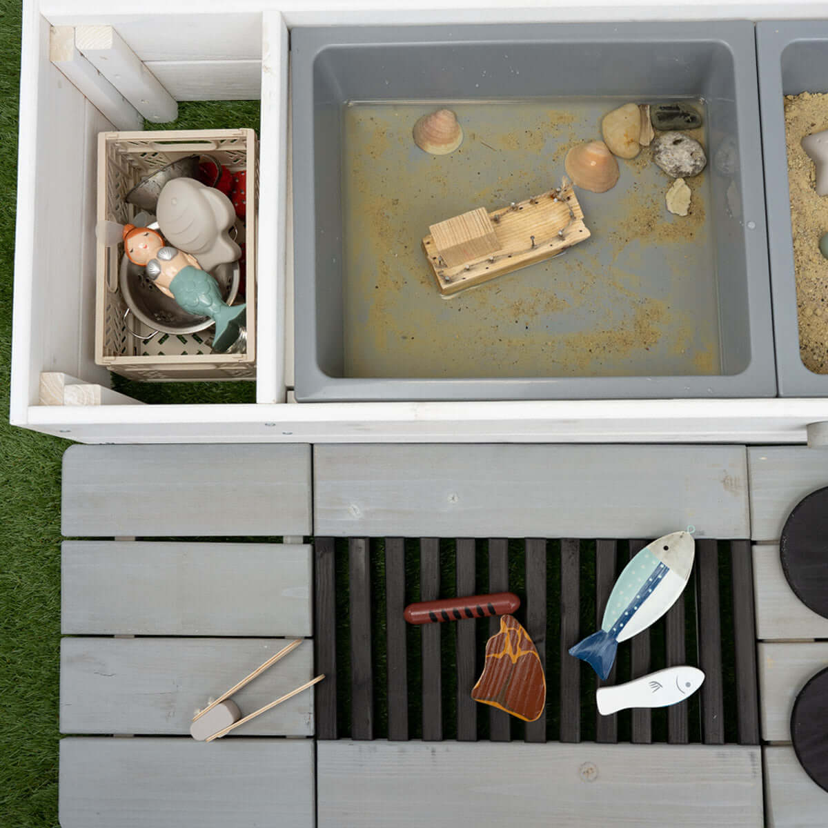 Sandkasten Detailbild Grill