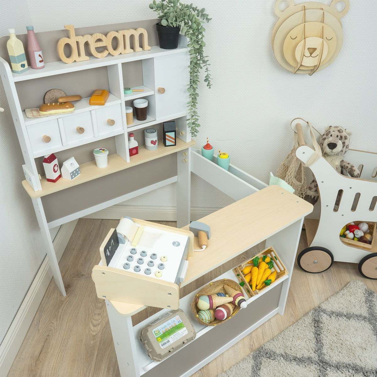 Kaufladen Nougat Blickwinkel von oben