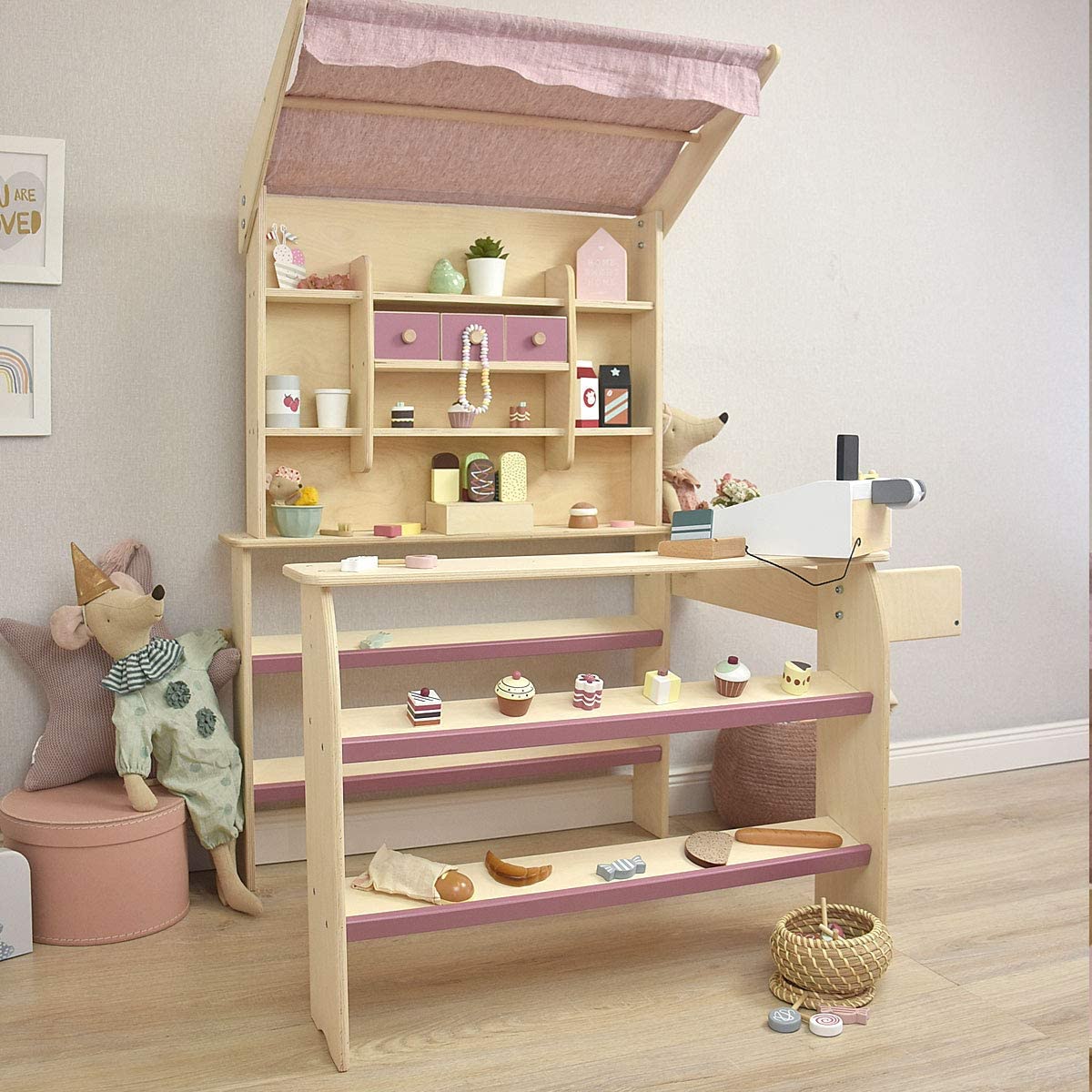 Kaufladen Lollipop mit Zubehör und Deko