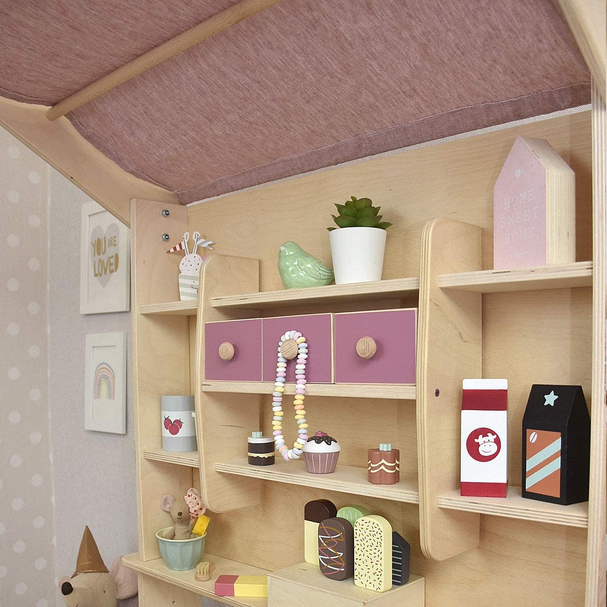 Kaufladen Detailbild Rückwand