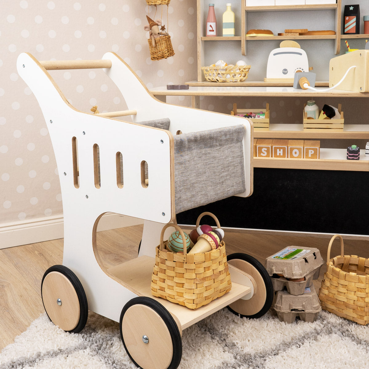 Einkaufswagen Meppi Blickwinkel von vorne