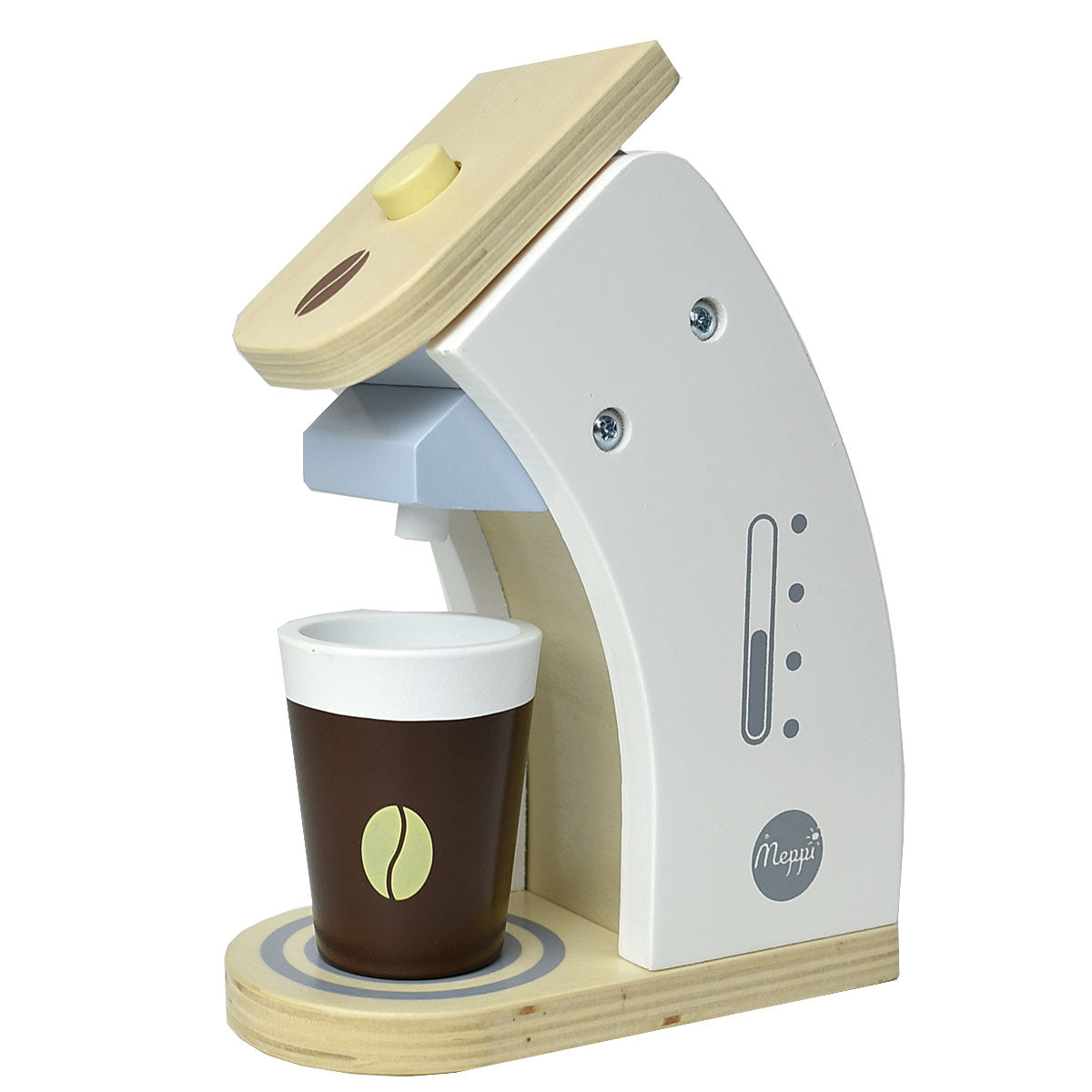 Weisse Kinder-Kaffeemaschine aus Holz