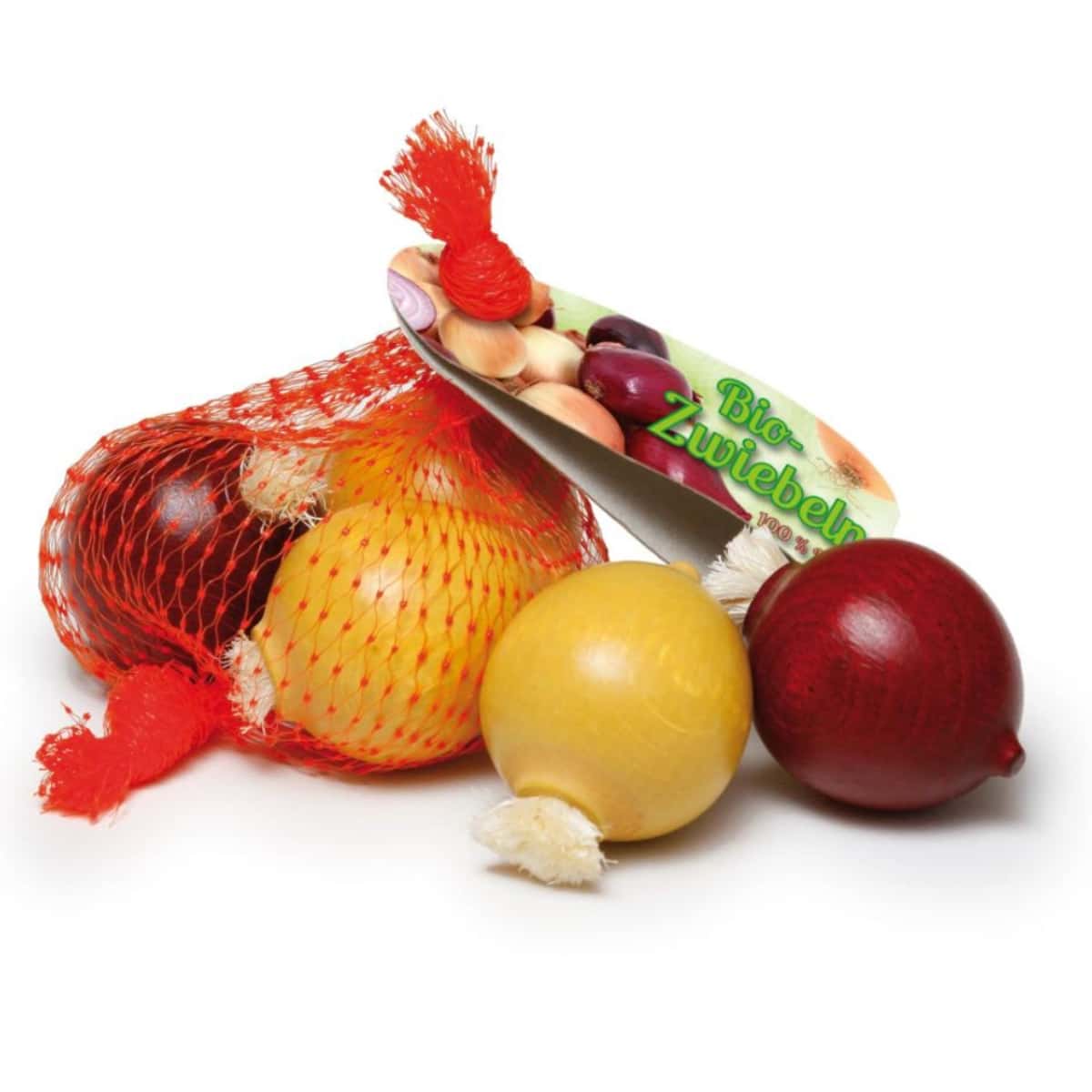 Zwiebeln aus Holz für den Kaufmannsladen