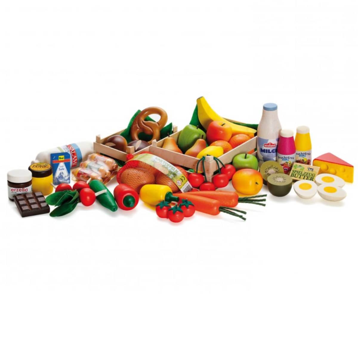 Erzi – Big Box Assortiment – Set de jeu en bois de 49 pièces