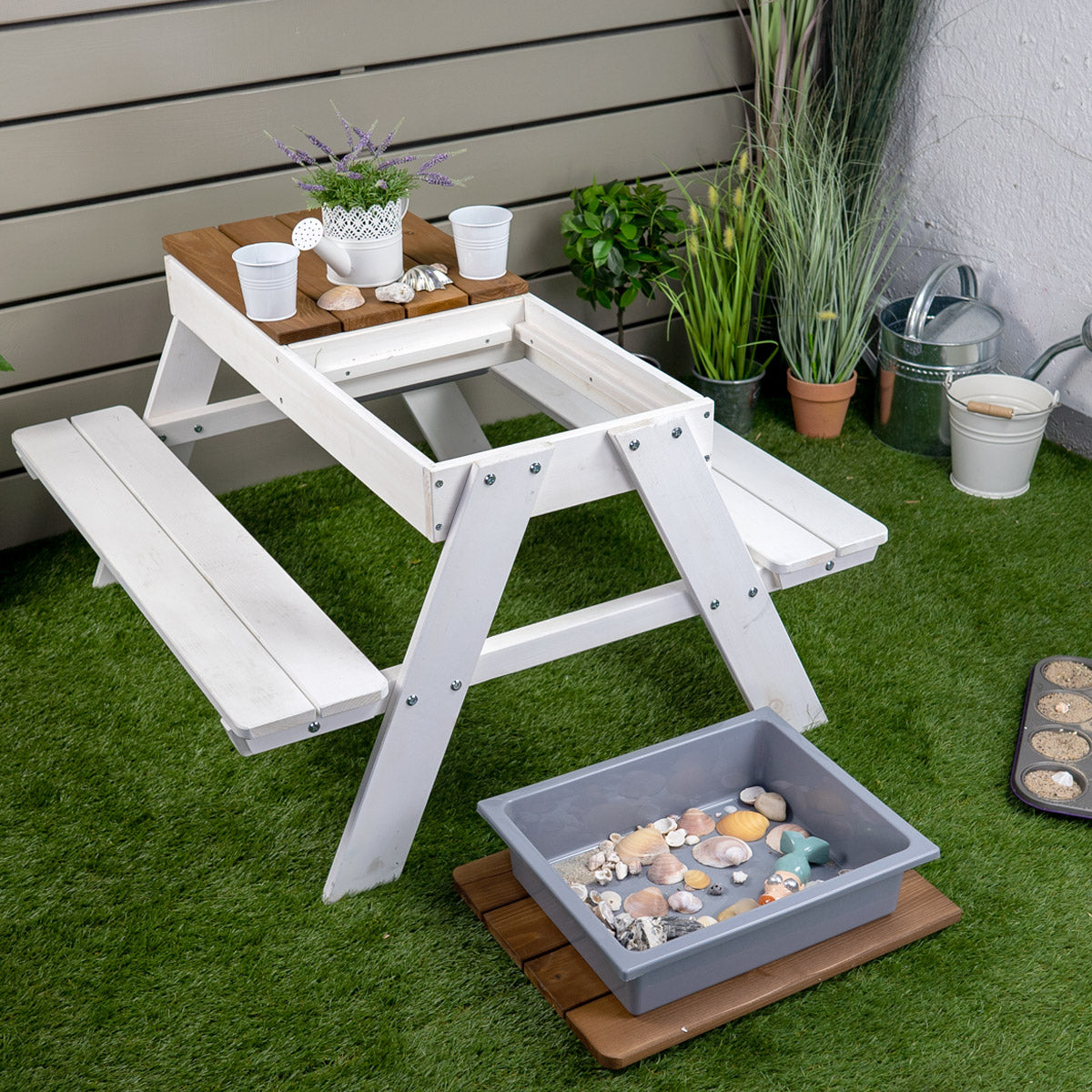 Kindersitzgruppe Blickwinkel von schräg oben