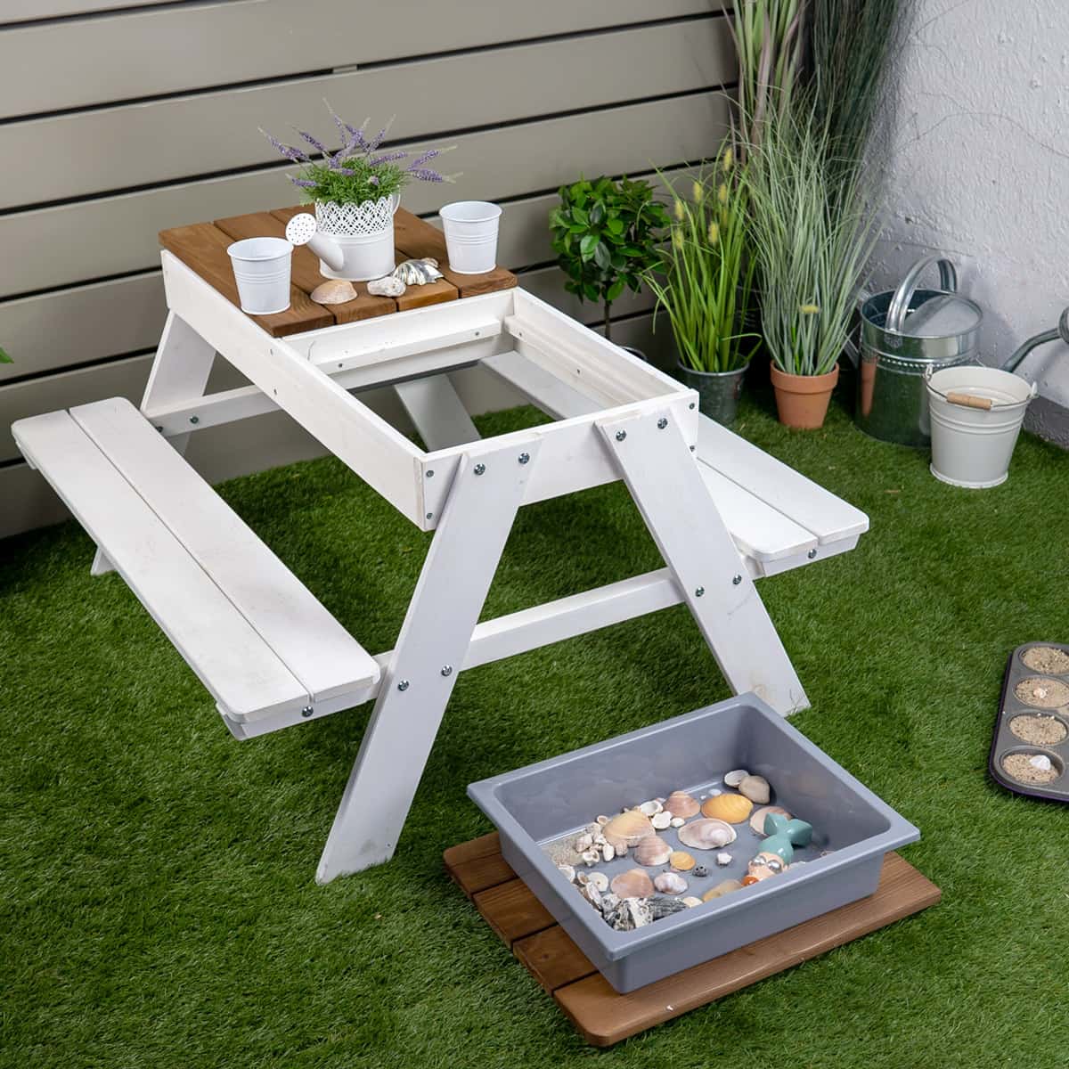 Kindersitzgruppe Blickwinkel von schräg oben