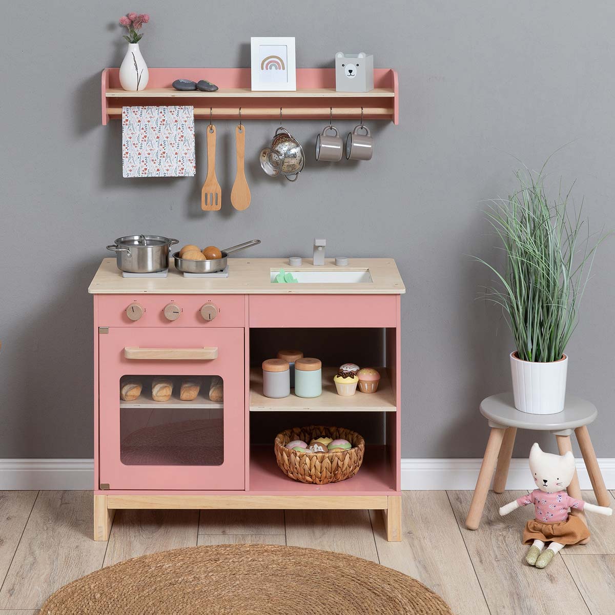 MUSTERKIND® Cucina Giocattolo Magnolia Rosa Antico/Naturale