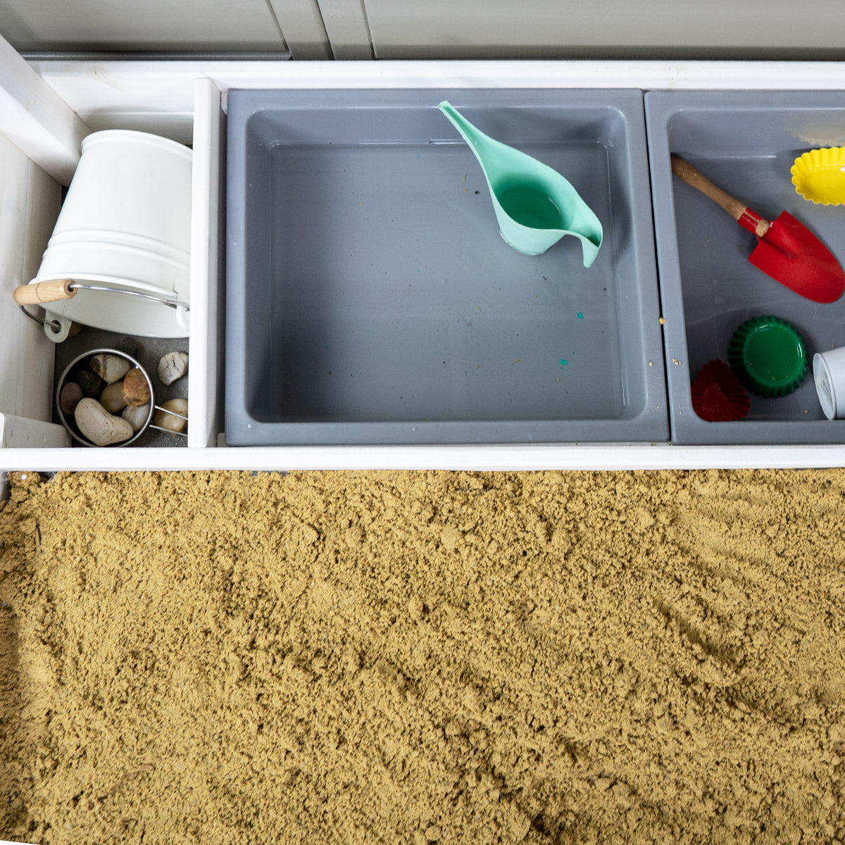 Sandkasten Detailbild Matschwannen