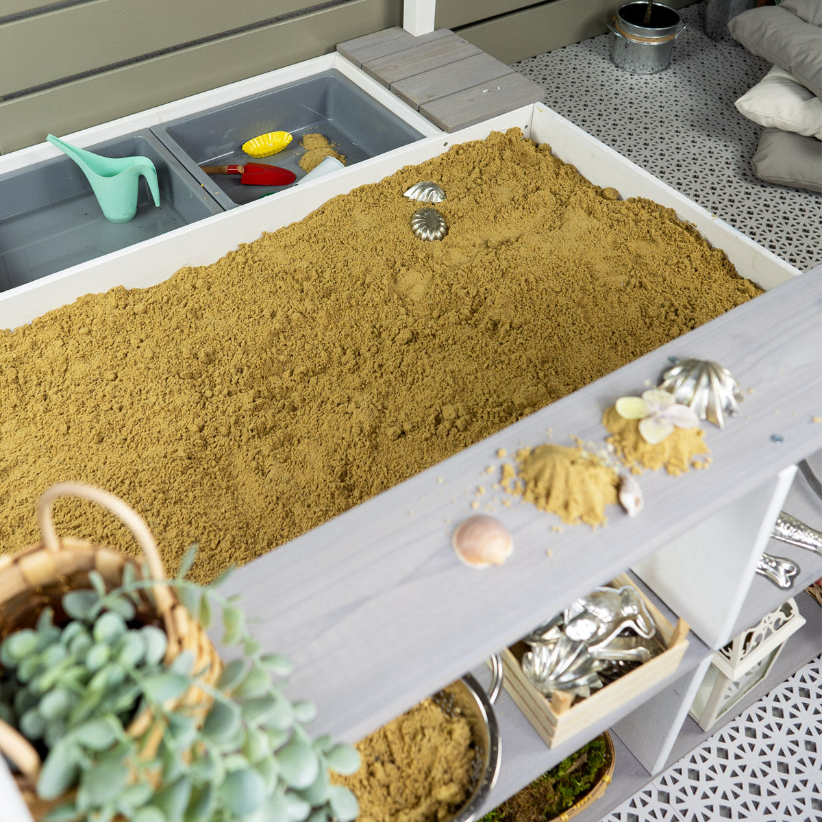 Sandkasten Detailbild von oben