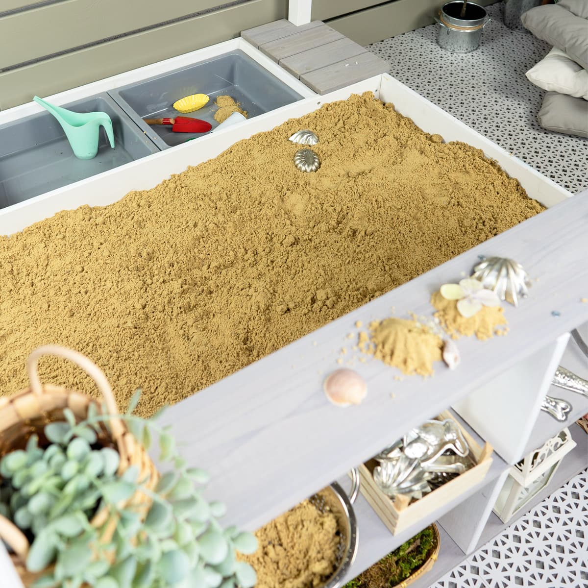 Sandkasten Detailbild von oben