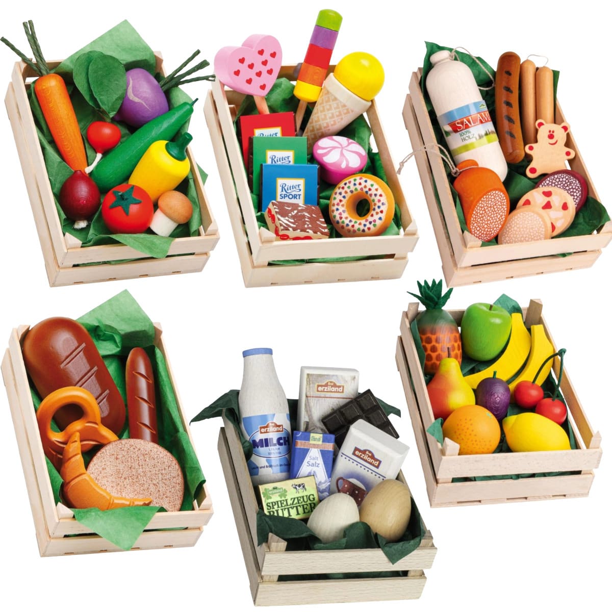 Erzi Complete Wooden Food Set – 5 Assortments, 41 Pieces