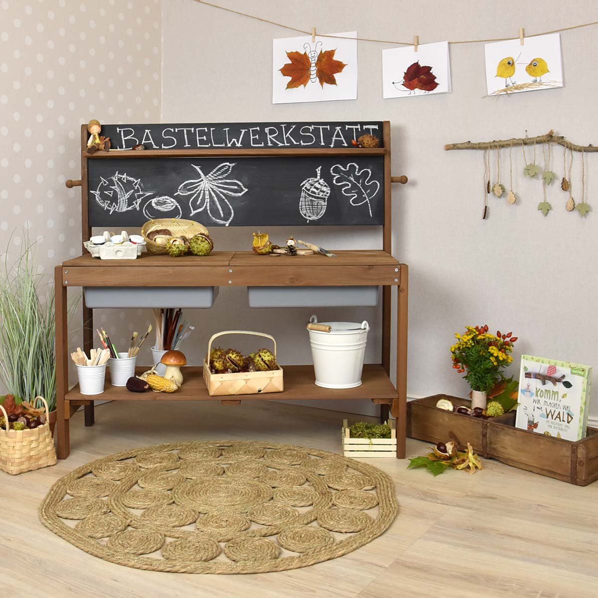 DIY Herbstdeko mit Kindern – Der Basteltisch als Kreativzentrum