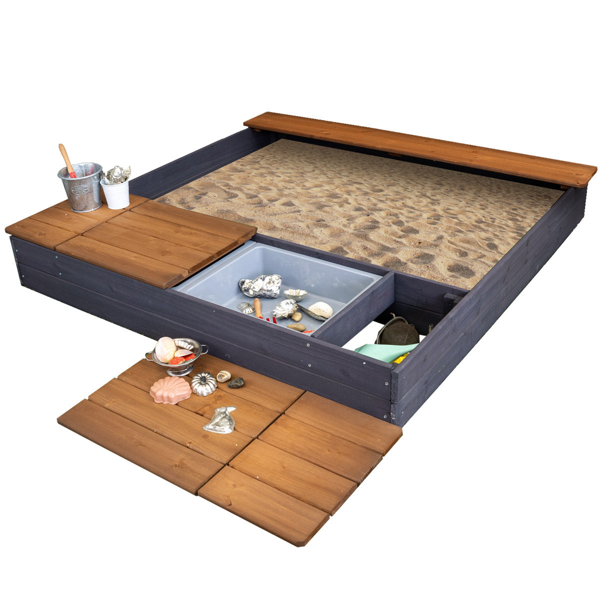Sandkasten aus Holz mit Matschwannen von Meppi