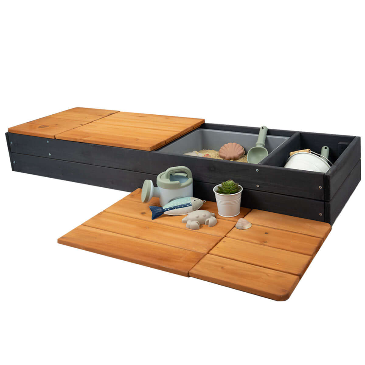 Platzsparender Sandkasten für die Terrasse