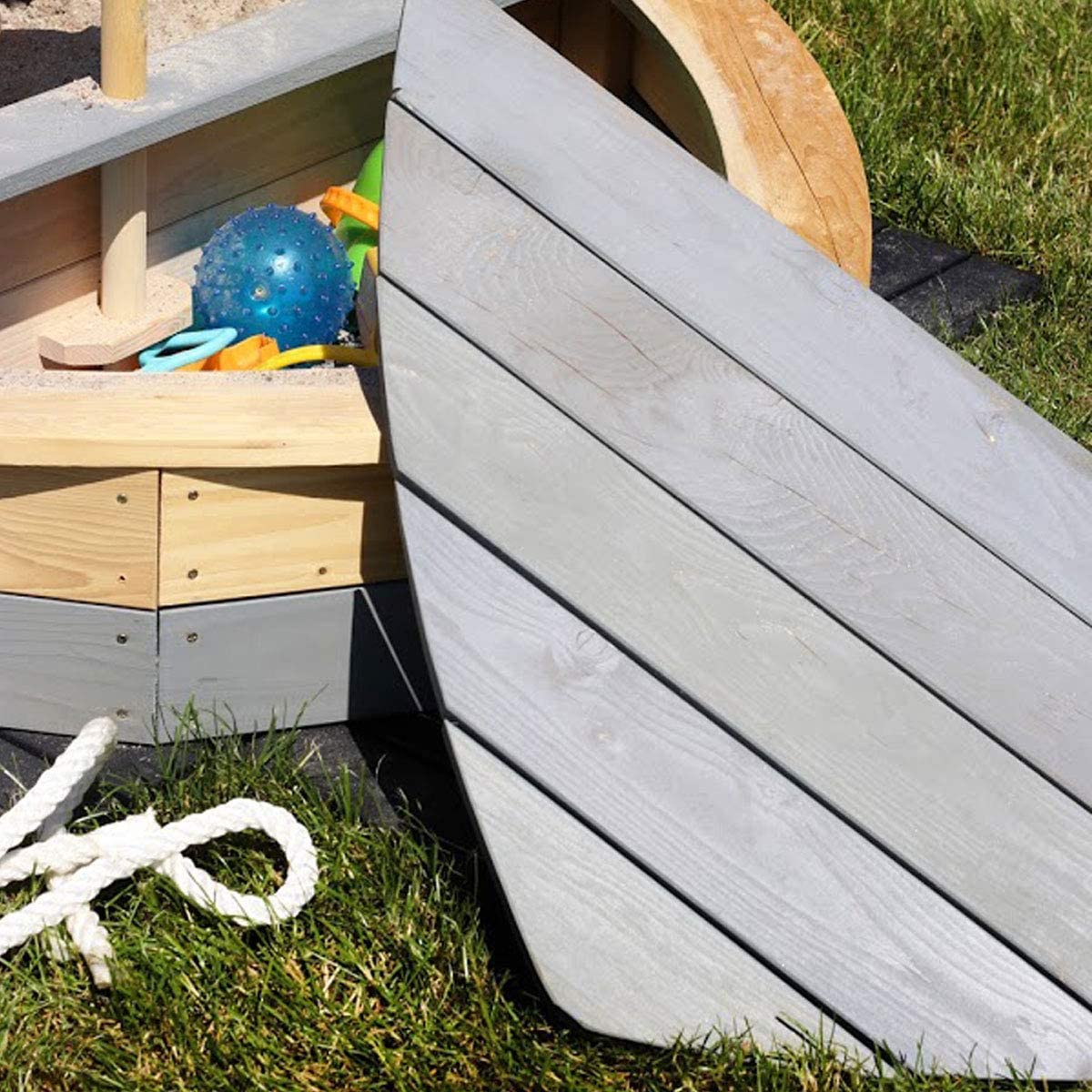 Sandkasten Piratenschiff Detailaufnahme Abdeckung