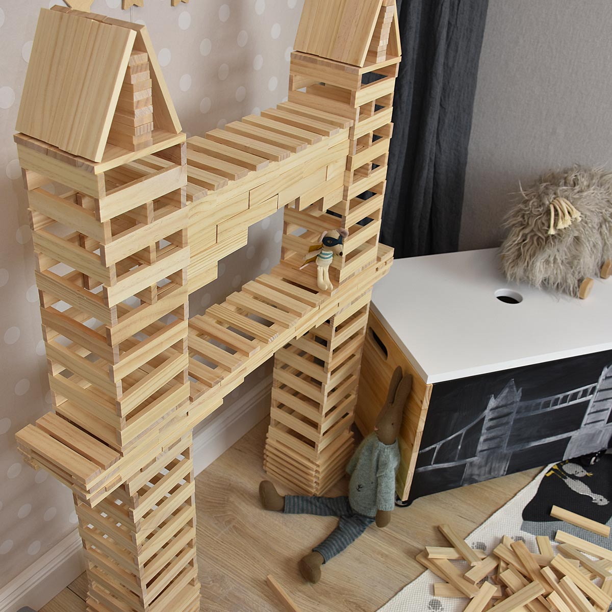 Holzbausteine Detailansicht Brücke