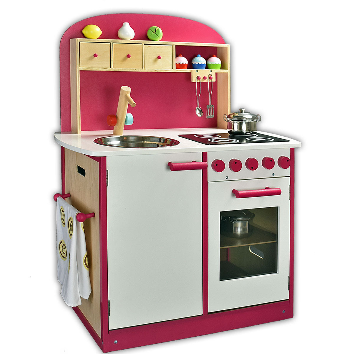Kinderküche rosa aus Holz