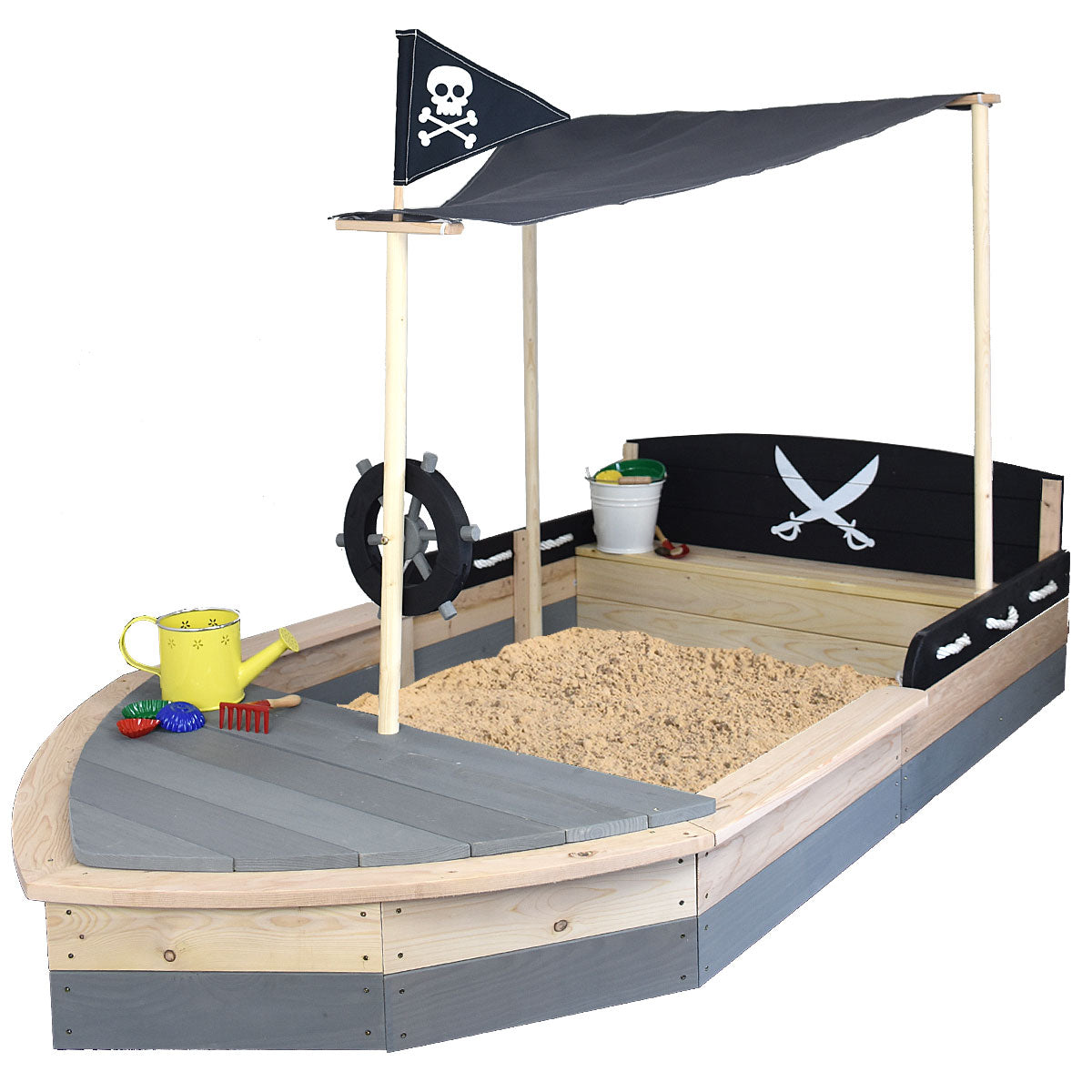 Sandkasten Piratenschiff aus Holz