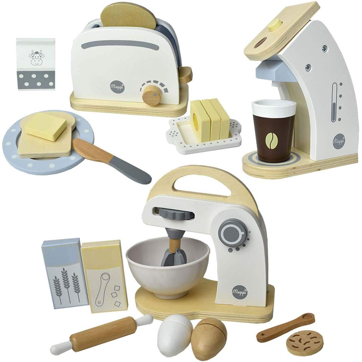 Geräte-Set aus Holz für die Kinderküche