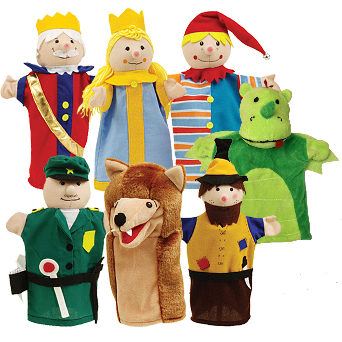 Handpuppen Set aus Stoff 7teilig