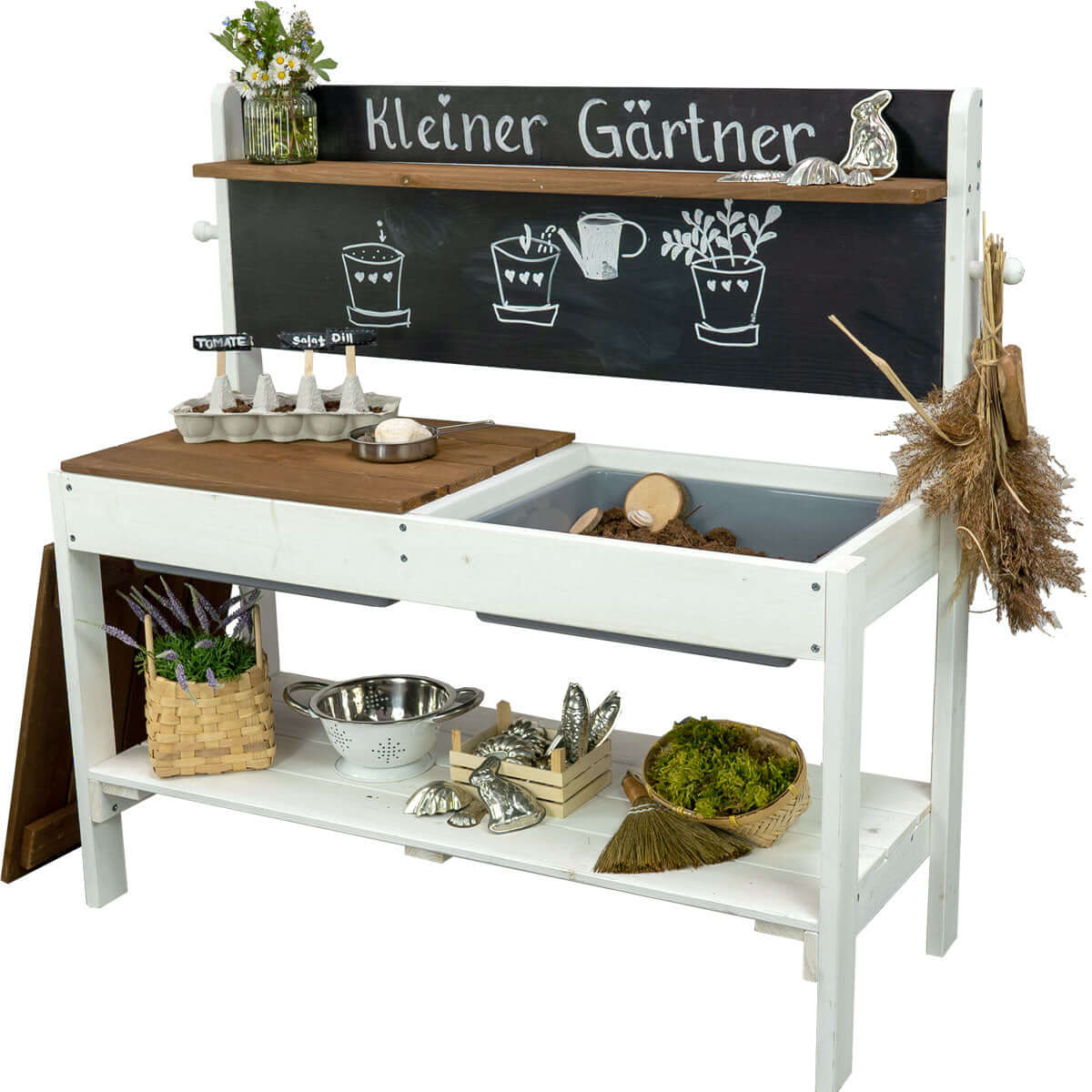 weiss braune Matschküche aus Holz von Meppi