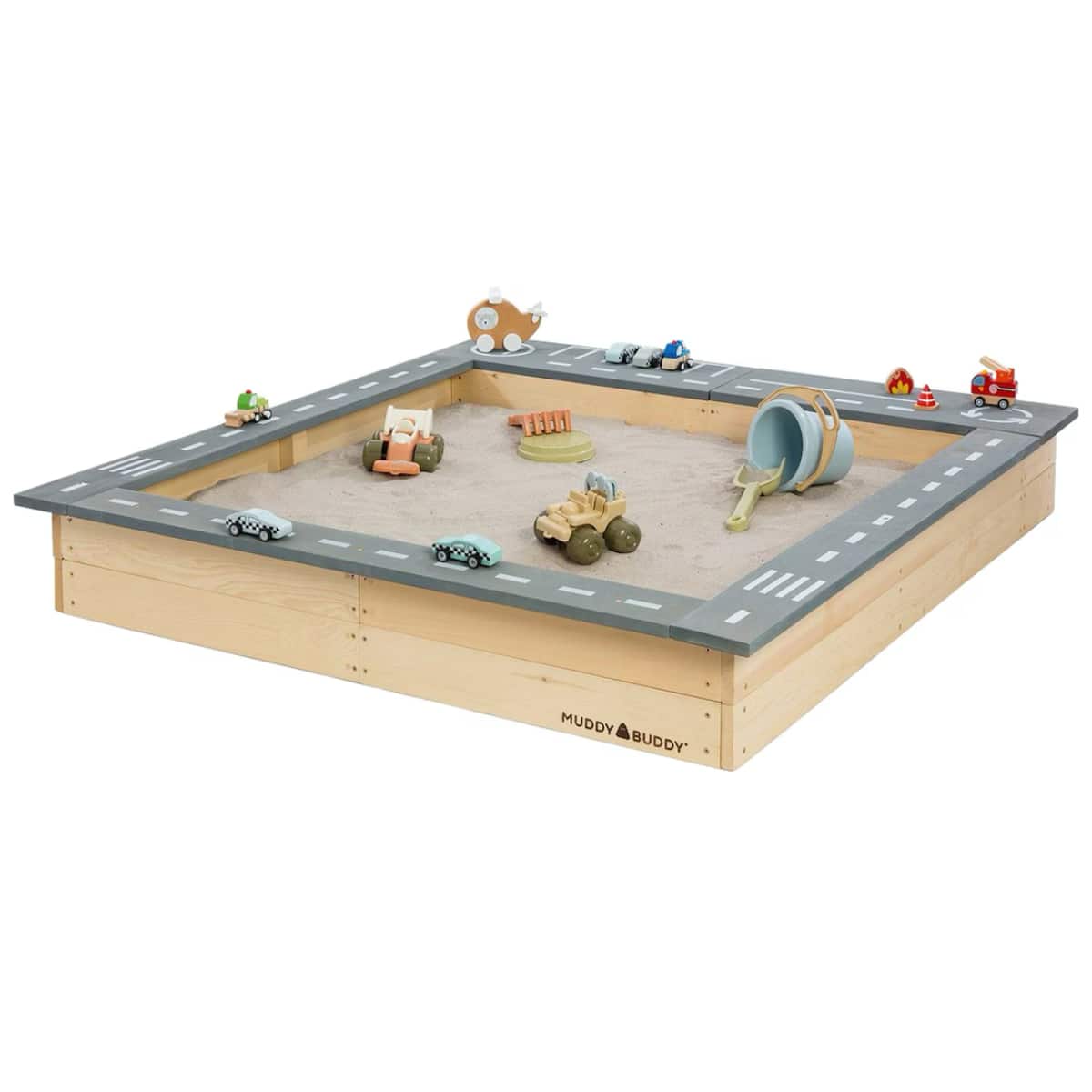 MuddyBuddy Sandkasten Highway Hero mit Staufächern und Straße - AUS RETOURE (2))