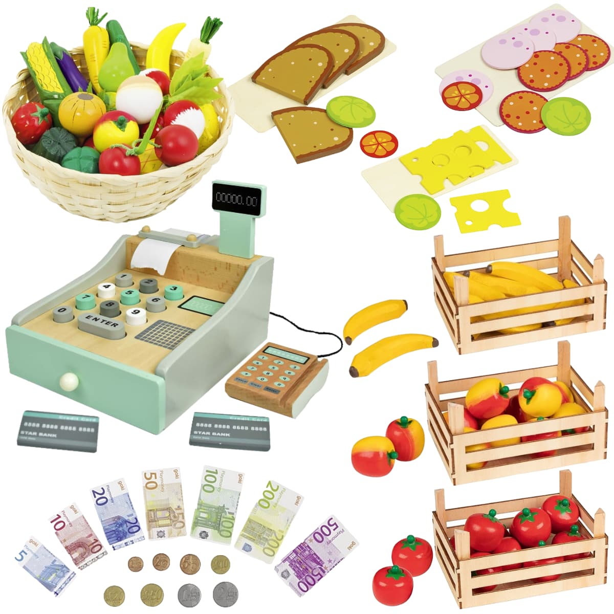 Goki Zubehör-Set für Kaufladen und Kinderküche