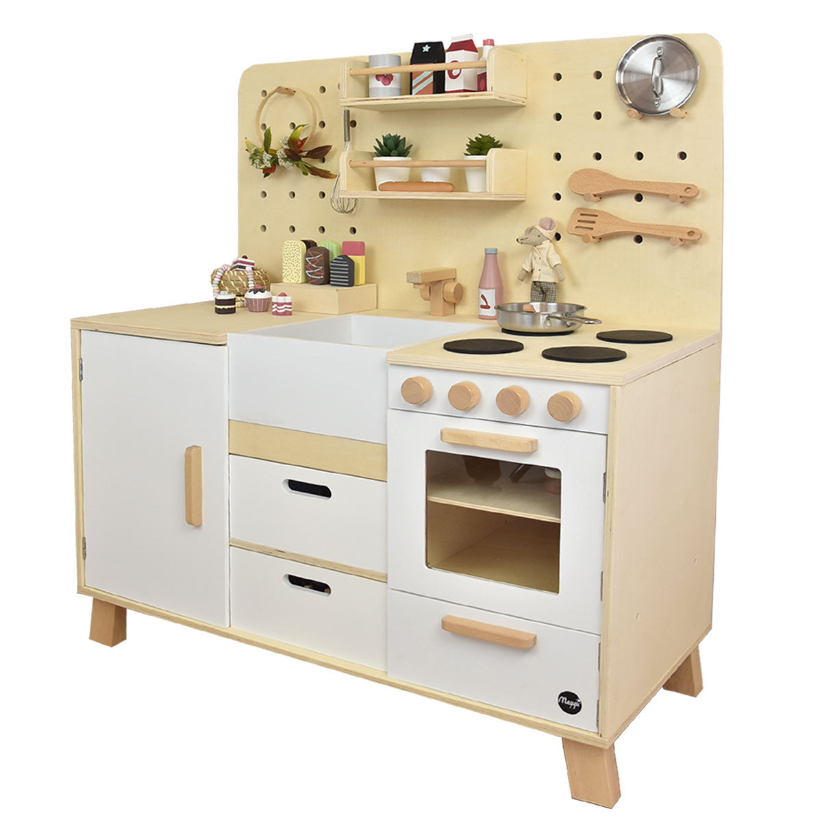 Kinderküche weiss natur aus Holz von Meppi