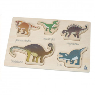 Sebra Kräftiges Puzzle aus Holz, Dino