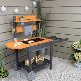 Meppi mud kitchen anthracite / teak