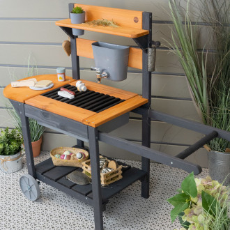 Meppi mud kitchen anthracite / teak